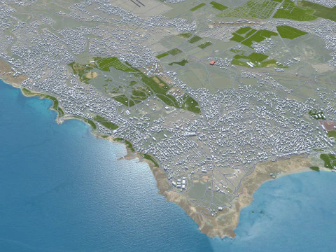 Sevastopol crimean city peninsula 100km 3D Model