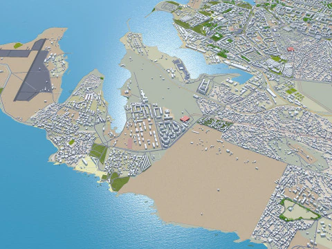 Sevastopol crimean city peninsula 100km 3D Model