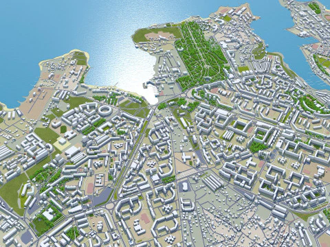 Sevastopol crimean city peninsula 100km 3D Model