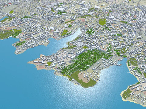 Sevastopol crimean city peninsula 100km 3D Model