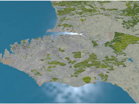 Sevastopol crimean city peninsula 100km 3D Model