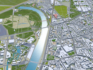 Sevilla city spain 40km 3D Model