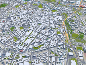 Sheffield city england 40km 3D Model