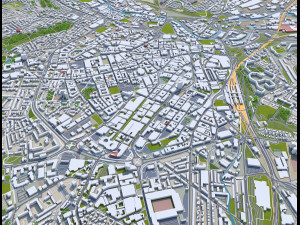 Sheffield city england 40km 3D Model