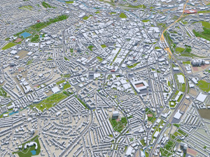 Sheffield city england 40km 3D Model