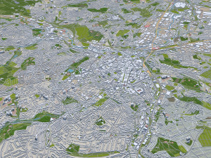Sheffield city england 40km 3D Model