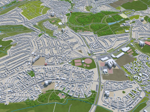 Sheffield city england 40km 3D Model