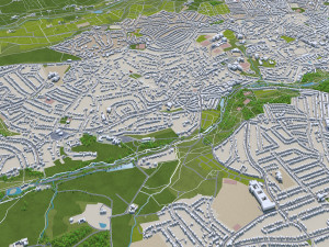 Sheffield city england 40km 3D Model