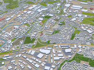 Sheffield city england 40km 3D Model