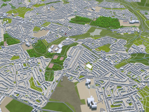 Sheffield city england 40km 3D Model