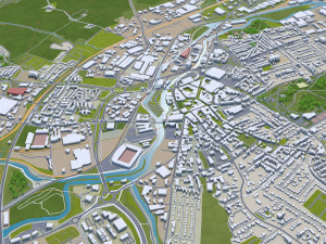 Sheffield city england 40km 3D Model