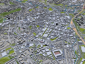 Sheffield city england 40km 3D Model