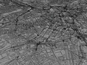 Sheffield city england 40km 3D Model