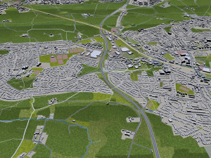 Sheffield city england 40km 3D Model