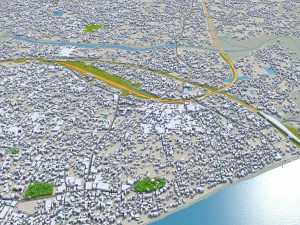 Varanasi city uttar pradesh india 30km 3D Model