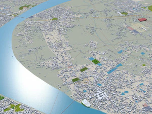 Varanasi city uttar pradesh india 30km 3D Model