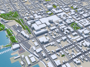 Burlington city vermont usa 30km 3D Model