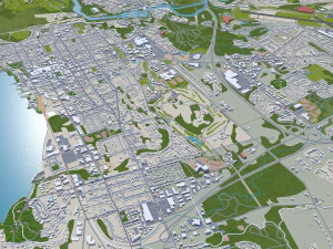 Burlington city vermont usa 30km 3D Model