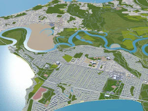 Burlington city vermont usa 30km 3D Model