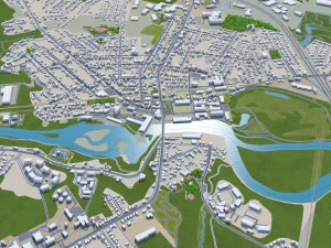 Burlington city vermont usa 30km 3D Model