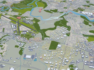 Burlington city vermont usa 30km 3D Model