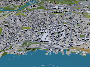 Burlington city vermont usa 30km 3D Model