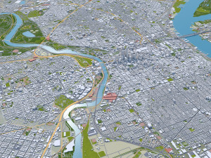 Philadelphia pennsylvania city usa 70km 3D मॉडल