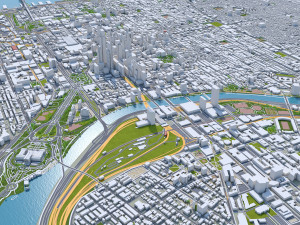 Philadelphia pennsylvania city usa 70km 3D मॉडल