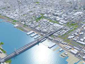 Philadelphia pennsylvania city usa 70km 3D मॉडल