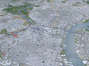 Philadelphia pennsylvania city usa 70km 3D मॉडल