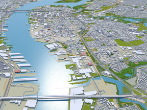Philadelphia pennsylvania city usa 70km 3D मॉडल