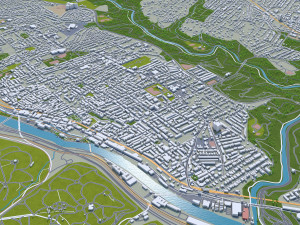 Philadelphia pennsylvania city usa 70km 3D मॉडल