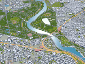 Philadelphia pennsylvania city usa 70km 3D मॉडल