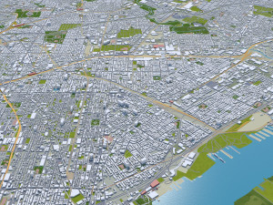 Philadelphia pennsylvania city usa 70km 3D मॉडल