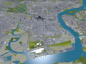 Philadelphia pennsylvania city usa 70km 3D मॉडल