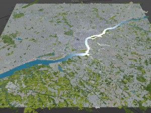 Philadelphia pennsylvania city usa 70km 3D मॉडल