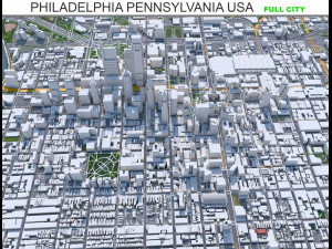 Philadelphia pennsylvania city usa 70km 3D Model