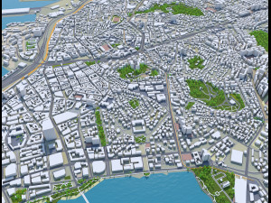 Qingdao city china 250km 3D Model