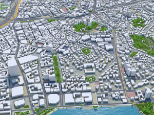Qingdao city china 250km 3D Model