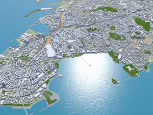 Qingdao city china 250km 3D Model