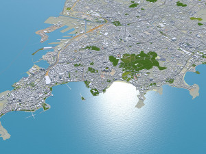 Qingdao city china 250km 3D Model