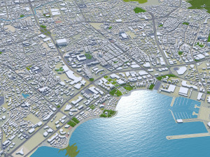 Qingdao city china 250km 3D Model
