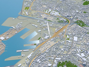 Qingdao city china 250km 3D Model