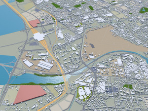 Qingdao city china 250km 3D Model