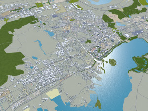 Qingdao city china 250km 3D Model