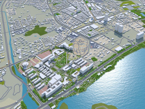 Qingdao city china 250km 3D Model