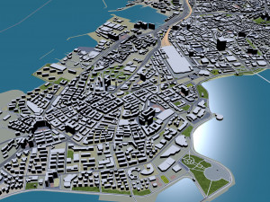 Qingdao city china 250km 3D Model