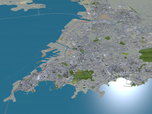 Qingdao city china 250km 3D Model