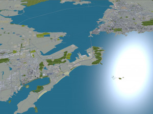 Qingdao city china 250km 3D Model