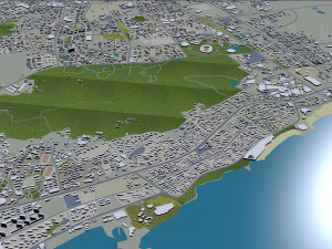 Qingdao city china 250km 3D Model
